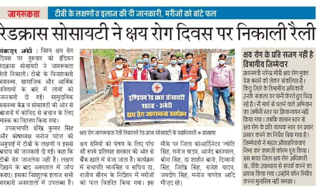 Red Cross took out awareness rally on World Tuberculosis Day.	